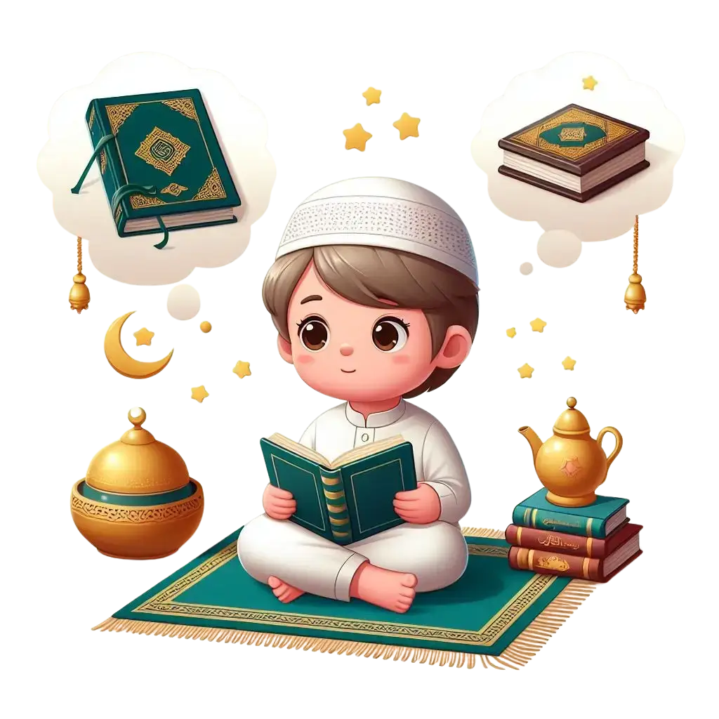 Student learning Quran online